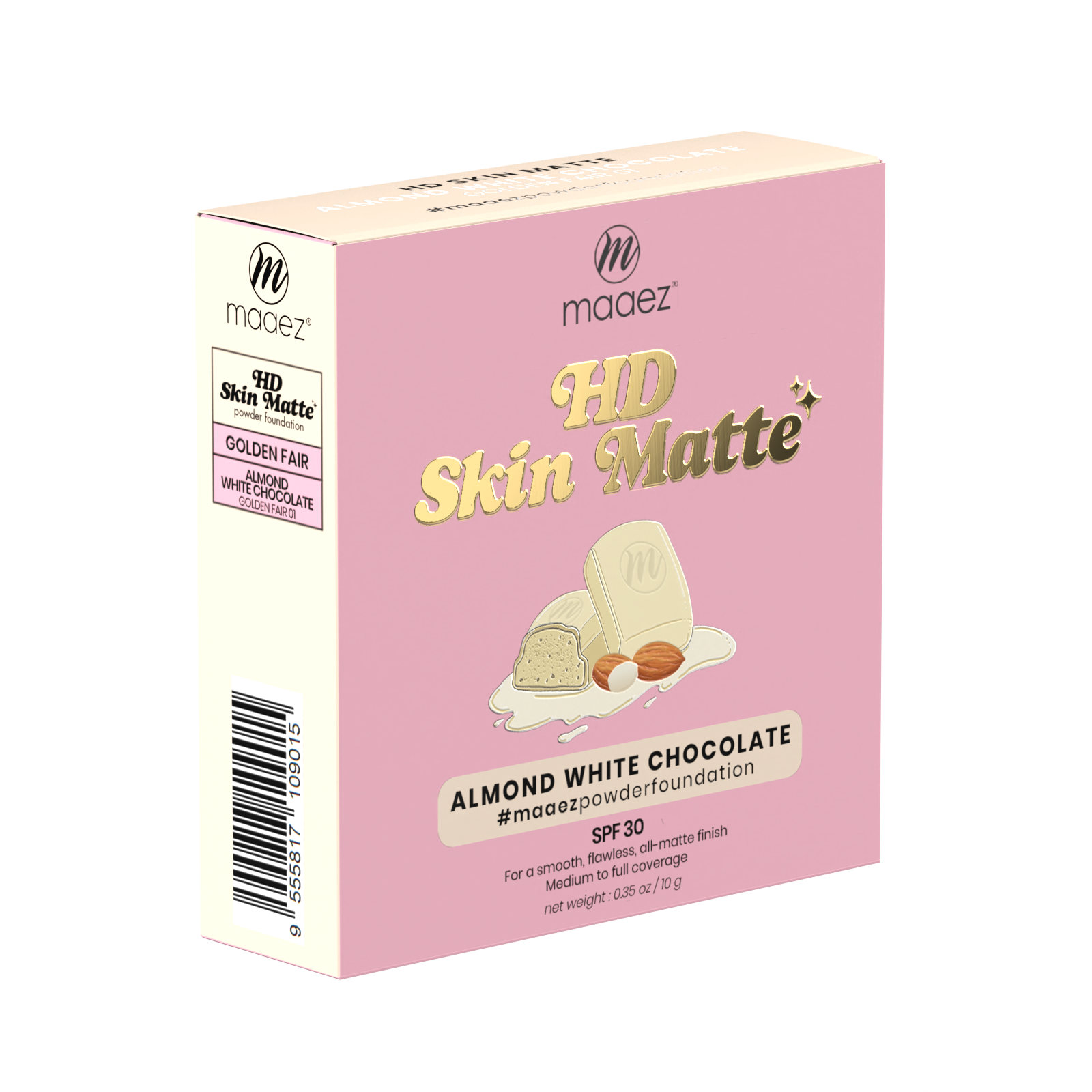 Maaez - Bedak Asas Kompak (Kesan Matte HD) | Powder Foundation (HD Skin Matte) (White Chocolate)